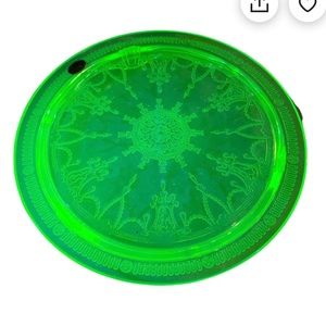 Uranium Glass  Ballerina Plate